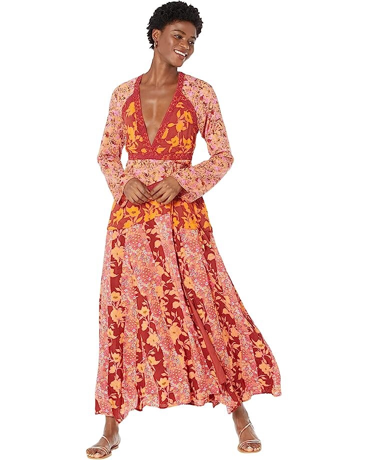 open lace back dress Free People Womens Pradera Floral Wrap Dress, Red, X-Small at Amazon  Women's Clothing store