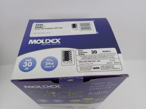 Moldex 6940 6945 Glide Twist In Schiuma Tappi Orecchie con Filo 100 Paia Confezione Bulk - Foto 2 di 6