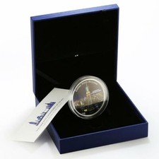 Cameroon 1500 francs Empire State Building colored silver coin 2015