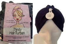 Spa Sister Rayon Cotton Hair Wrap Navy Blue Hair Turban for Bath Spa Sauna NEW