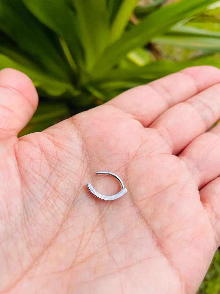 Anillo ombligo oro 14k ombligo ajuste punta zafiros rosas naturales para mujer Foto 3 de 4