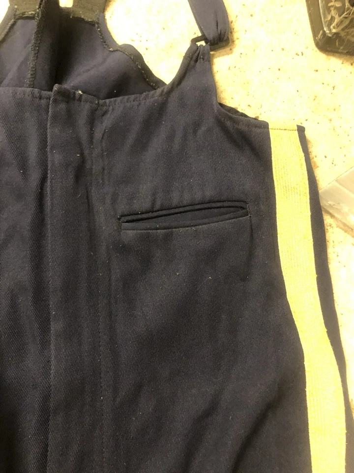 Uniforme de banda de marcha escolar vintage azul baberos pantalones mono disfraz 32 Foto 3 de 4