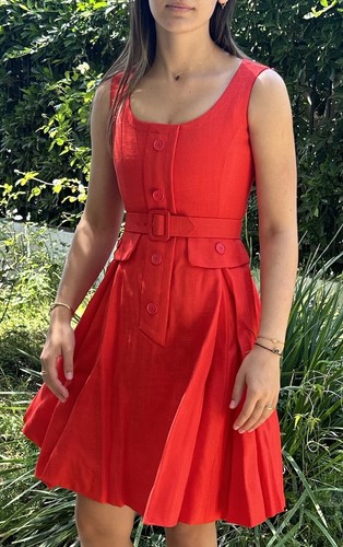 Vintage 1960s Geoffrey Beene Boutique Sz 6 Handmade Couture Dress Red - Picture 3 of 20