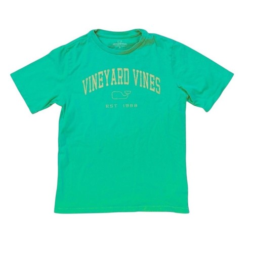 Vineyard Vines Boys Heritage Wash Short Sleeve Tee Shirt Green Size Medium