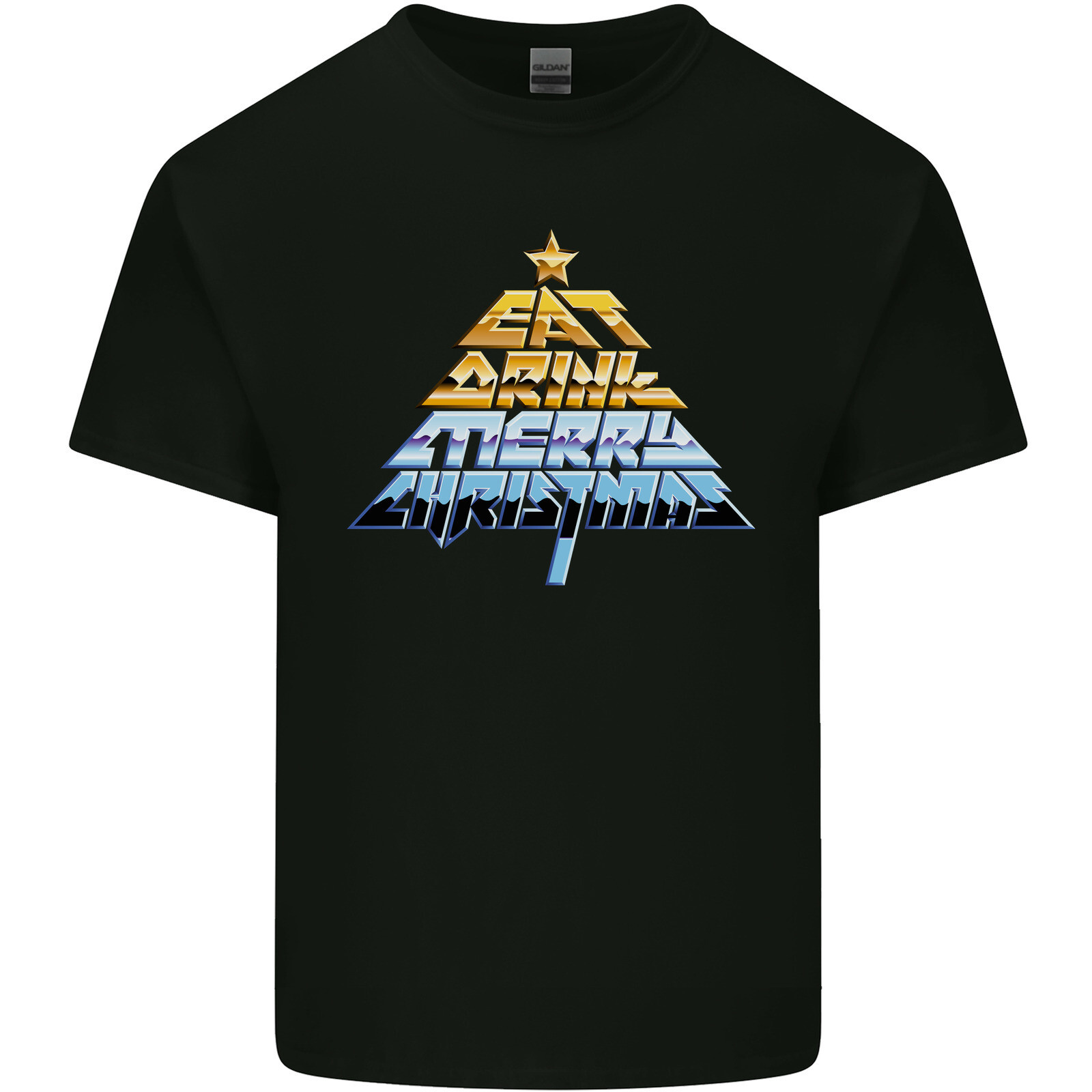 Rock n Roll Christmas Heavy Metal Music Xmas Mens Light Cotton T-Shirt