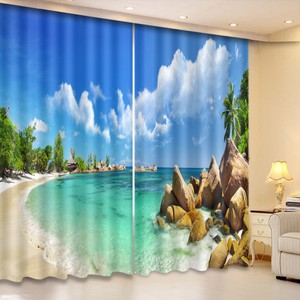3d Sunny Bay Nautical Scenery Printing Window Curtains Blockout