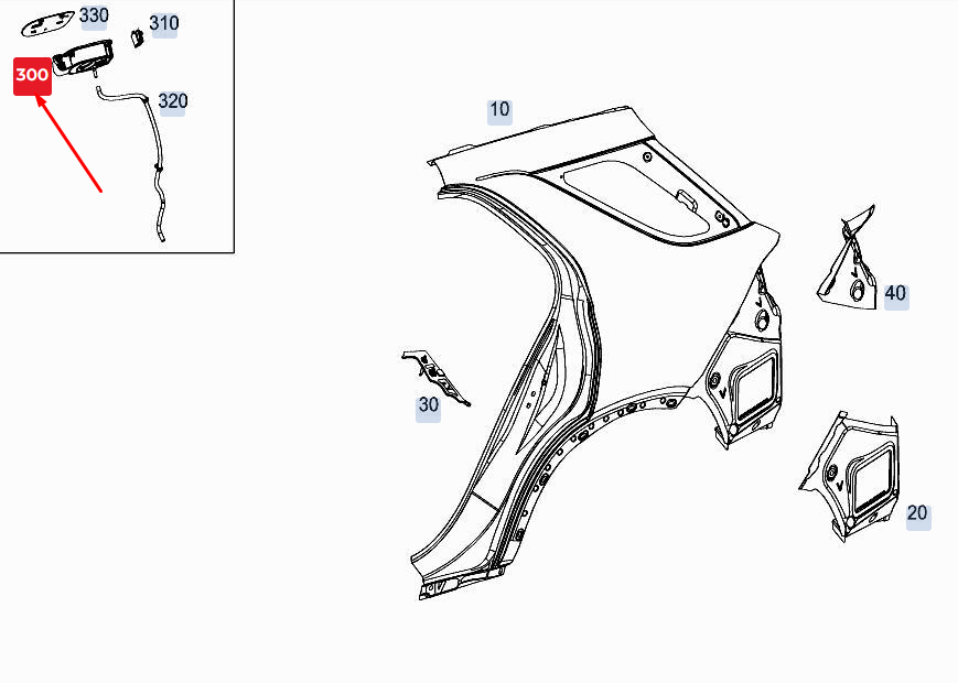 MERCEDES-BENZ GLE W167 Tank Filler Recess A1676309100