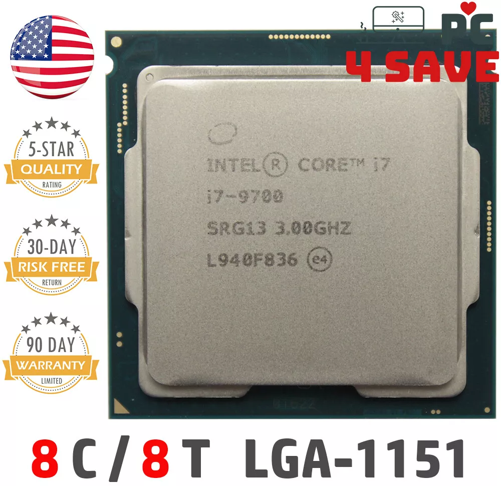 9th Gen Intel Core i7-9700 3.0GHz (Turbo 4.7GHz) 8-Core 12M LGA-1151 CPU  SRG13