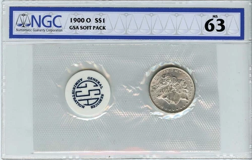 1900-O Morgan Dollar GSA SOFT PACK S$1 NGC MS63