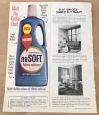 nuSoft fabric softener vintage print ad 1967 vintage 1960s retro home laundry