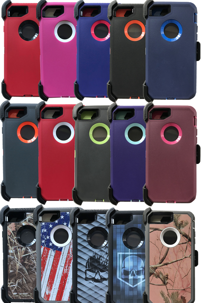 For Apple iPhone 7 / 8 / Plus / Defender Case With (Belt Clip Fits Otterbox)