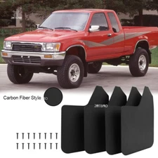4x Wide Rally Mud Flaps Mudguards Fender Splash Guard Carbon For Toyota Tacoma