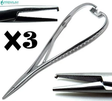 3 Pcs Dental Orthodontics Needle Holder Mathieus Hook 5.5" Forcep Pliers