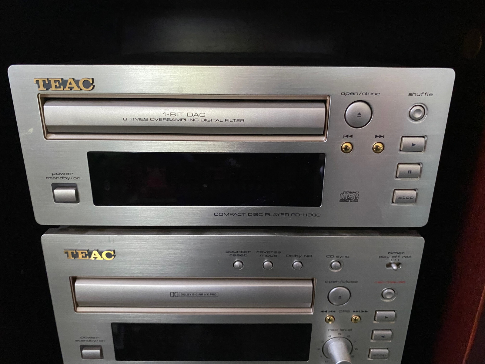 TEAC H300 Mini HiFi System, Sony Turntable in Rosewood KEF