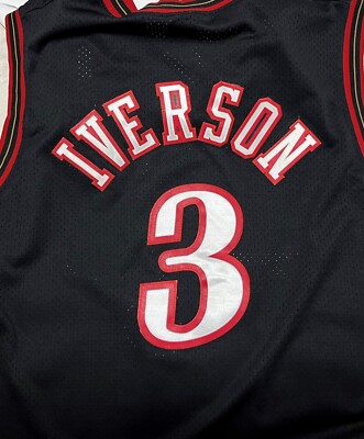 ALLEN IVERSON 3 Philadelphia Sixers Men Black Swingman