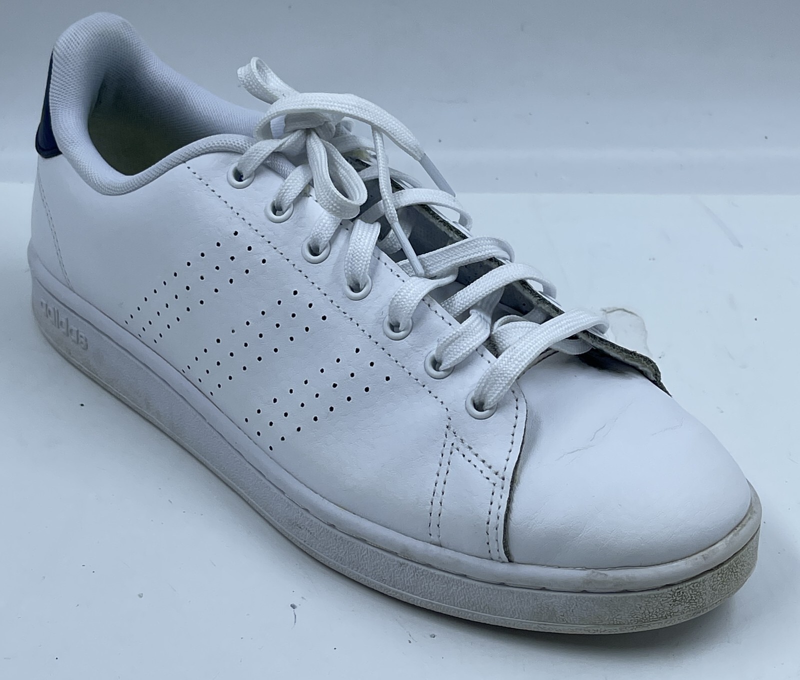 Adidas Advantage Men's Sneakers Size 10 White Leather Athletic Shoes F36423