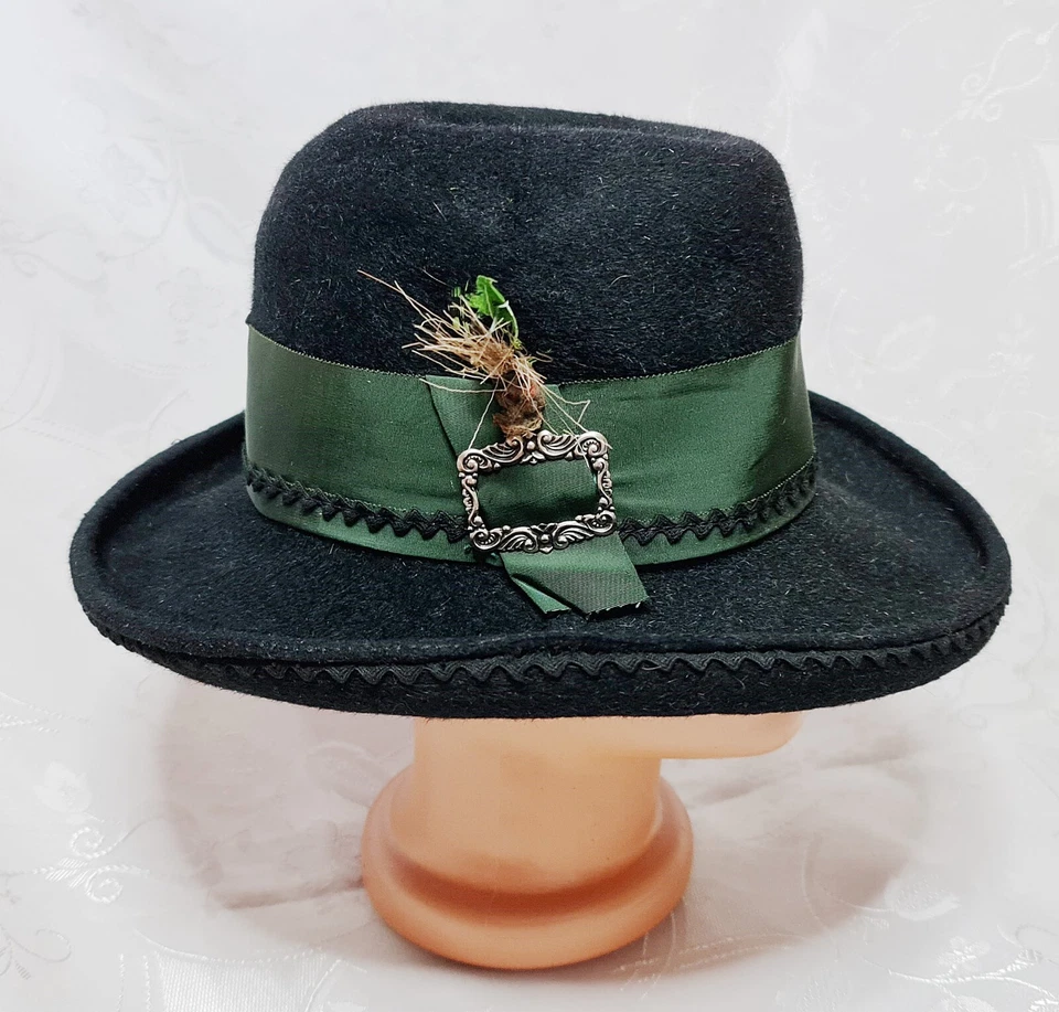 Sombrero Fedora Vintage Auténtico Austria Viena Trachten Oktoberfest Dirndl:S Foto 2 de 4