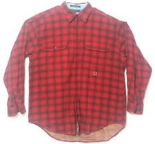 Tommy Hilfiger long sleeve button up red plaid Men's Large 100 cotton