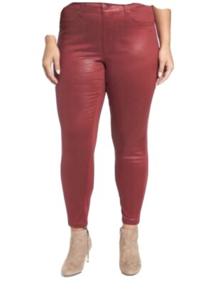 NWT Melissa McCarthy By Seven 7 Womens  Pencil Pomegrante Pants Size 20w 40x29