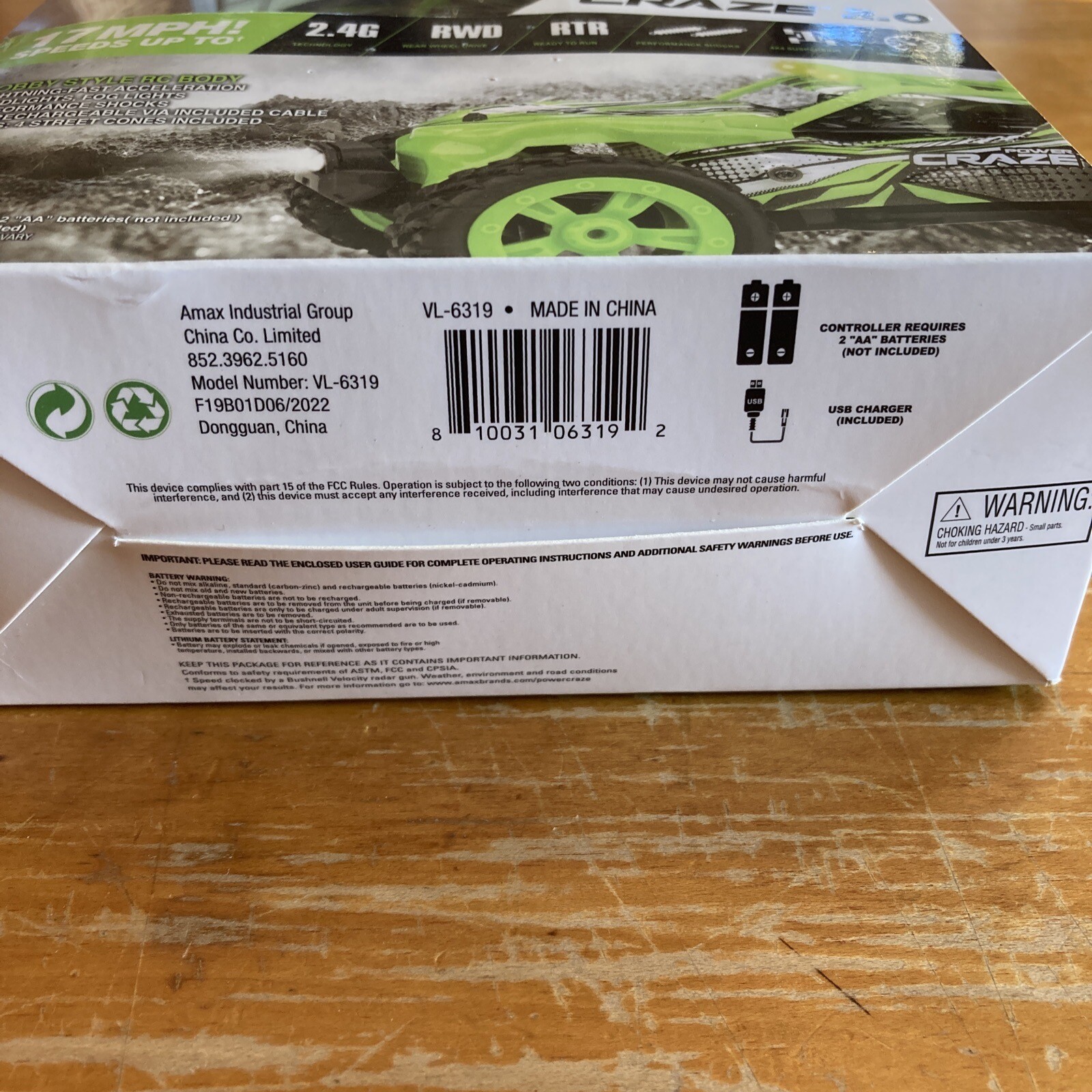 Power Craze 2.0 Green Mini RC Car With Remote Control - 17MPH For Ages 8+