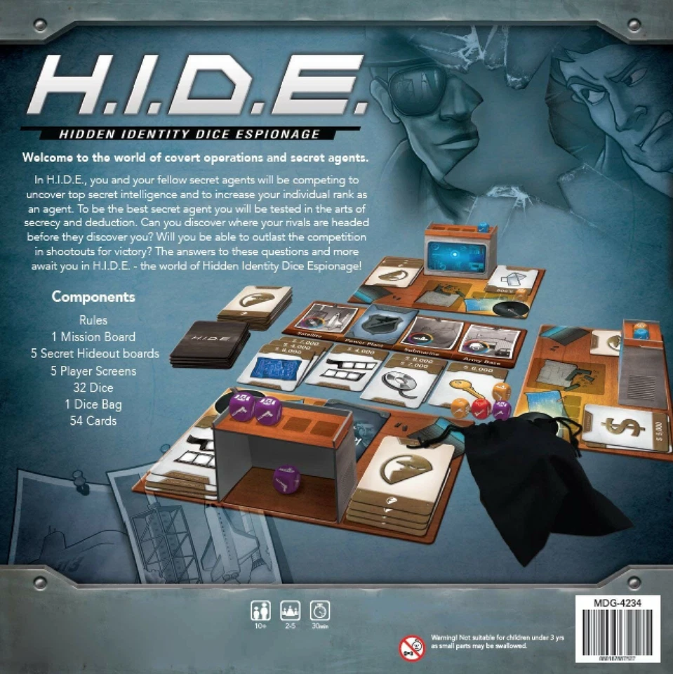 H.I.D.E. Hidden Identity Dice Espionage - Secret Role Game - Mayday Dive Dice - Image 2 of 4