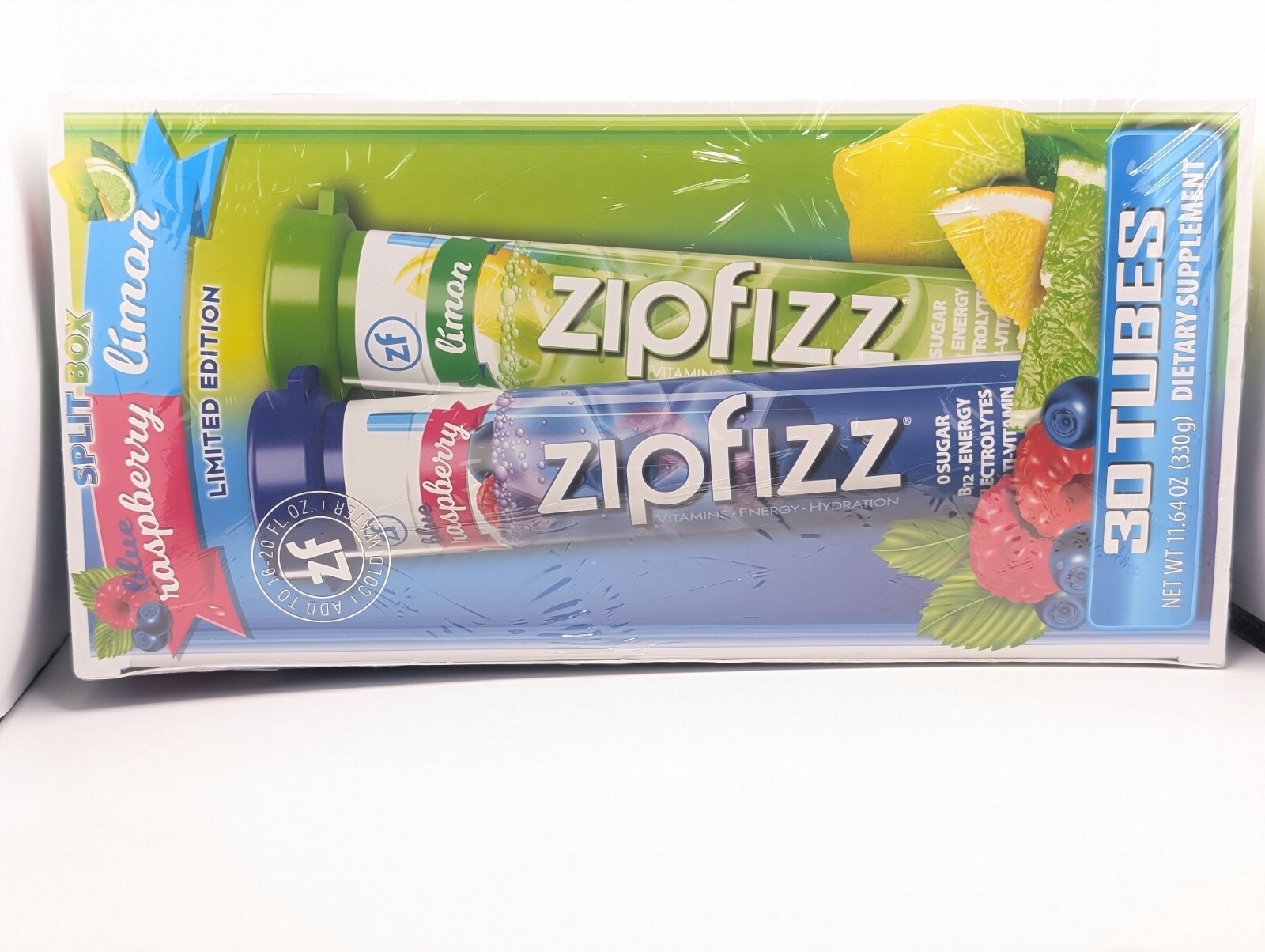 Zipfizz B12 Energy Drink Mix Limited Edition Blue Raspberry & Lemon Exp