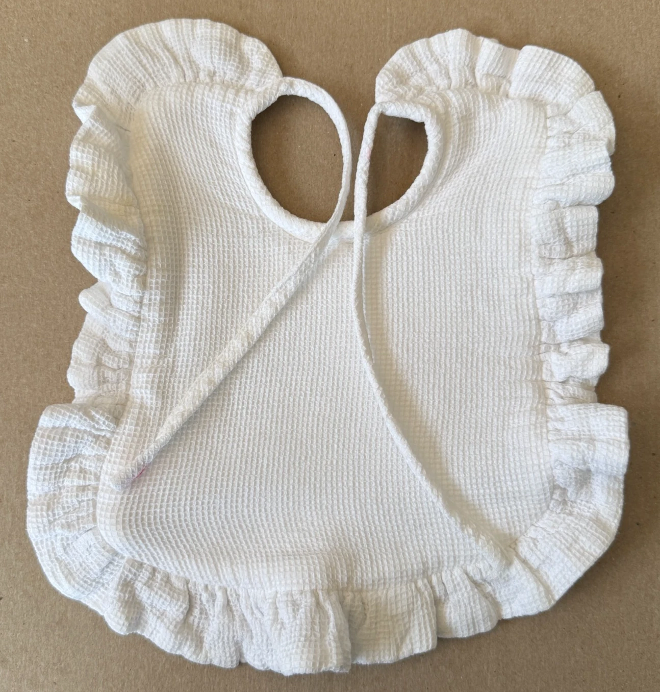 DPAM BABY BIB WAFFLE KNIT WHITE DU PAREIL AU MEME MAISON FRANCE VINTAGE