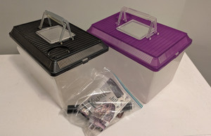 2 Small Pet, Lees Kritter Keeper with Lid (Medium - 11.75"L x 6.75"W x 8"H)