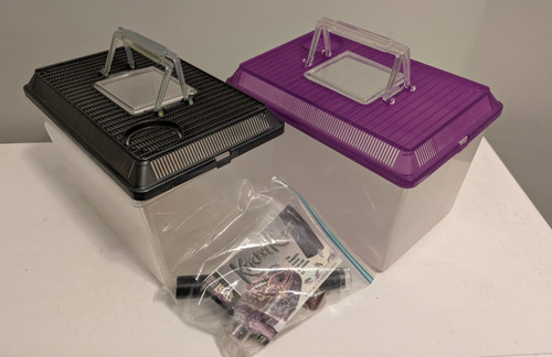 2 Small Pet, Lees Kritter Keeper with Lid (Medium - 11.75"L x 6.75"W x 8"H)