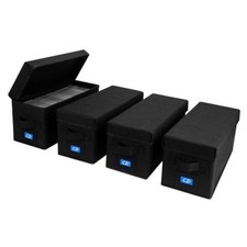 CD Case Holder with Handles and Lid   CD Storage Box with External CD-4PACK