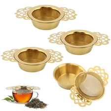 4 Pack Tea Strainer Bowl,Stainless Steel Tea Strainer Bowl, Fine Mesh Fil-ter...