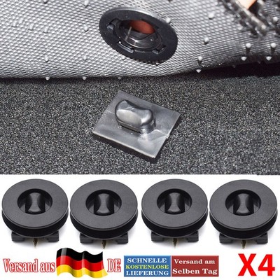 4X Schwarz Fußmatten Drehknebel Befestigung Halter Haken Clip Automatten oval