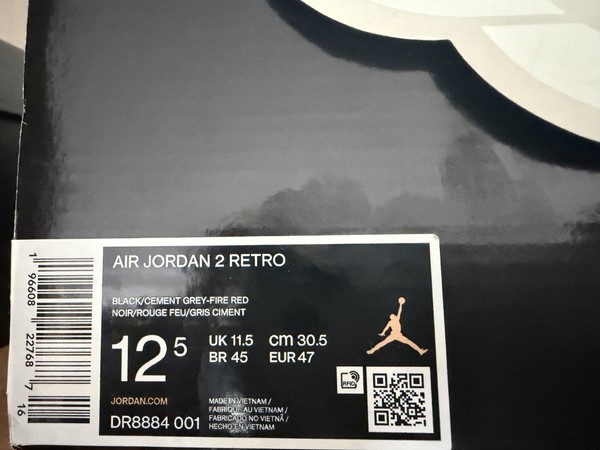 Talla 12.5 - Air Jordan 2 Retro Black Cement Talla Rara Cuero Increíble 5