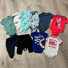 10 Pieces Baby Boy 0-3 Months Various Mixed Brands Short Sleeve Newborn Bundles