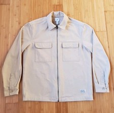 H M Khaki/Beige Canvas Utility Cargo Jacket w/Front Snap Pockets Mens Size M EUC