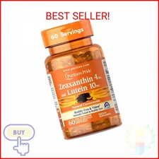 Puritan's Pride Zeaxanthin 4mg with Lutigold™ Lutein 10mg Carotenoids, Dietary