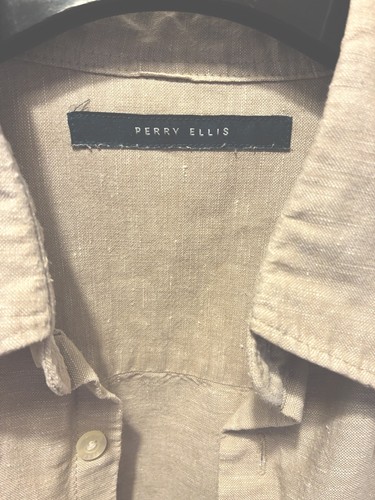Perry Ellis Button Up Shirt Mens Small Linen Blend Short Sleeve Collared - Picture 4 of 12