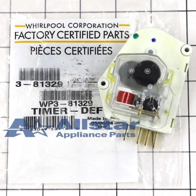 Whirlpool Freezer, Refrigerator Defrost Timer WP3-81329