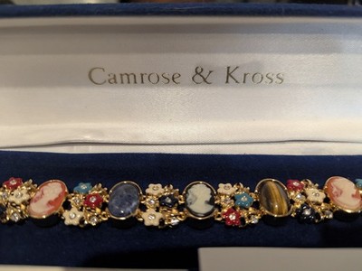 Jackie Kennedy Cameo Bracelet Camrose & Kross  Box Repro. 1961-1963 Adjustable 