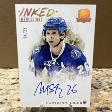 2022-23 The Cup Inked Impressions Martin St. Louis AUTO /25 Tampa Bay Lightning