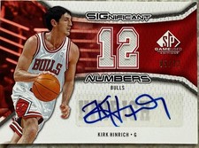 2006-07 UD SP GAME USED KIRK HINRICH SIGNIFICANT NUMBERS JERSEY AUTO #5 /12