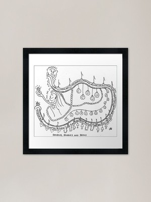 Kugeln Armreifen und Perlen gerahmt Bogen gerahmt Wandbild Poster Leinwanddruck Bild