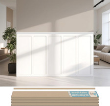 Premade Board and Batten Paintable Wainscoting Kit, MDF Accent Wall Panel for Ki