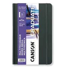 Graduate Mixed Media Paper, Hard Cover Art Journal, 5.5x8.5 inches, 36 Sheets...