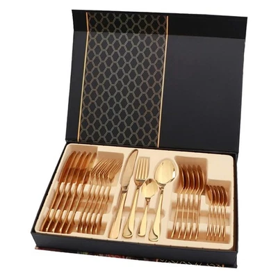 Home Besteckset 24 Teilig 6 Personen Essbesteck Küche Besteck - Geschenkbox - Bild 1 von 4