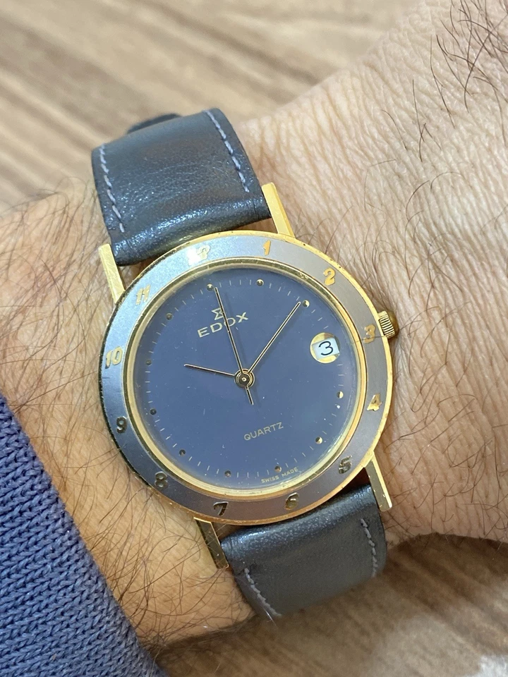 Edox Watch Quartz Swiss Made Vintage Unisex Watch Blue Dial Case size 31mm - Image 2 of 4