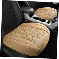 2 Pack Leather Front Car Seat Covers, Bottom Two Pieces Bottom Light Beige