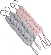 4 Packs Long Stretch Back Sponge with Rope Handles Back Scrubber Bath Shower Mes