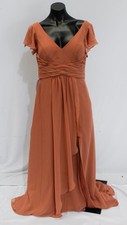 Azazie Women's Omari Chiffon Dress EH6 Cedar Rose Size See Description NWT