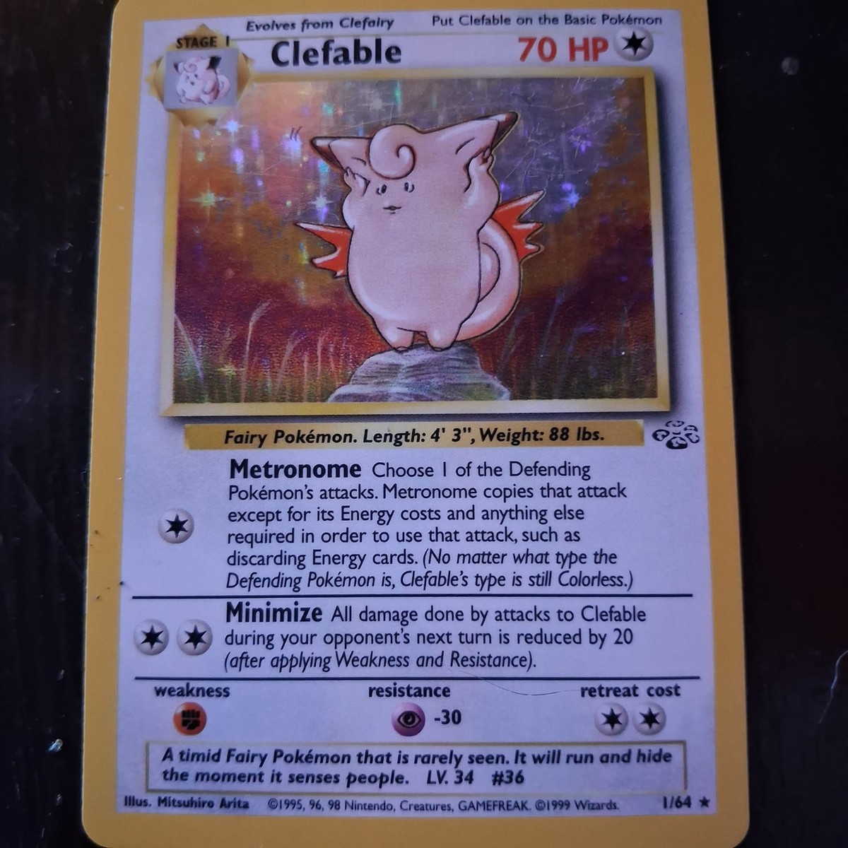 Pokemon Clefable Jungle Holo 1/64 Card - NOT First Edition RARE | eBay